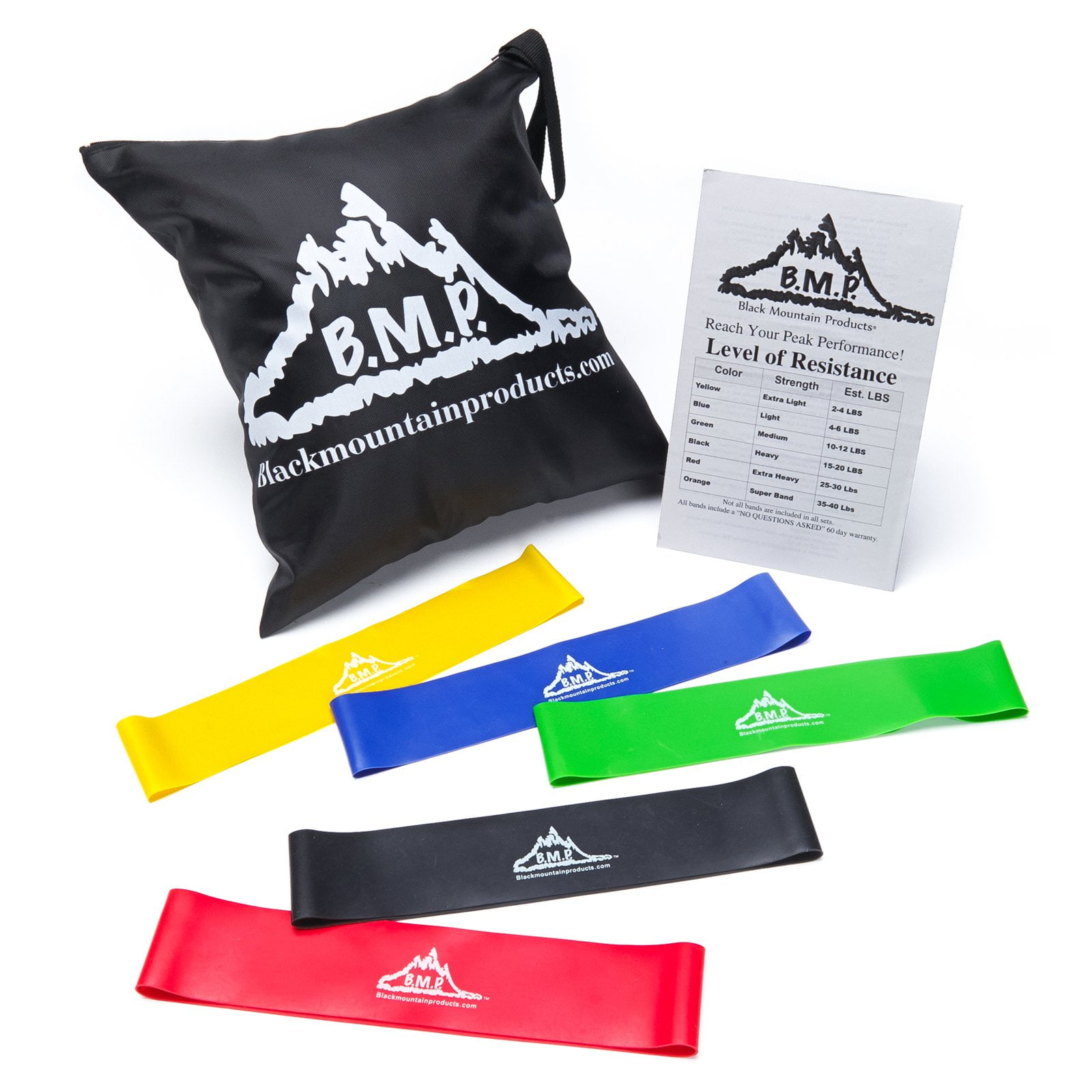 Black Mountain Products Resistance Loop Bands Set of Three With Starter Guide an for sale online 