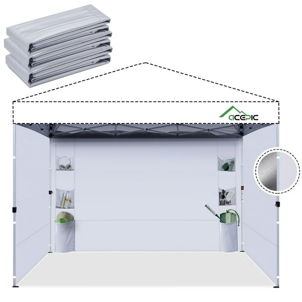 Laterales para Toldo Instantáneo Acepic 3 piezas 3x3m Impermeables con Protección UV 300D
