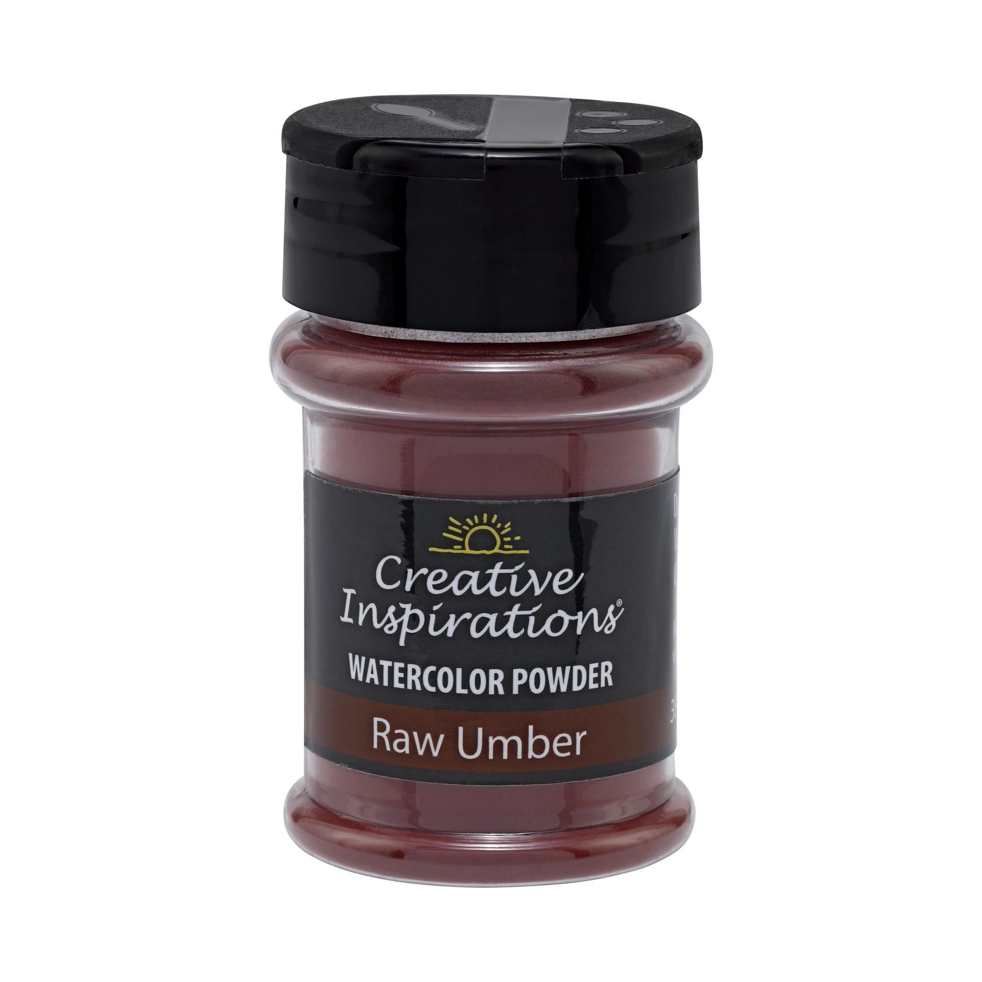 Creative Inspirations Powder Watercolor Paint 3 Pack - 38g Shaker Bottle, Raw Umber - Dye-Based Water-Soluble Crystalline Pigments - Non-Toxic, Perfect for Abstract and Spontaneous Effects