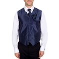 thumbnail image 1 of Men's Solid Fomal Vest, Tie, & Hanky Navy for Tuxedo and Suit, 1 of 1