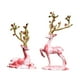 thumbnail image 2 of 2x Estatuas de ciervos Estatuas de reno Decoración de de Figura de animales minimalistas Sentón Pareja de alces para, 2 of 9