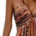 thumbnail image 7 of Ytndtr Women's Boho Striped Print Halter Neck Backless Tie Waist Split Maxi Dress Summer Beach Vacation Sundress, 7 of 7