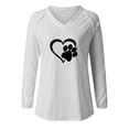 thumbnail image 5 of CEHVOM T-shirt à Manches Longues pour Femme, Col en V, Imprimé, Ample, Décontracté, Mode, Automne, 5 of 5