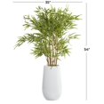 thumbnail image 3 of DecMode 54" Artificial Bamboo Tree in Realistic Leaves and White Fiberglass Pot, 3 of 8