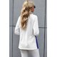 thumbnail image 2 of ABPHQTO Blusa de mujer con cuello redondo y empalme de bloques de color azul, 2 of 5