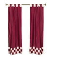 thumbnail image 3 of 4 Pc Set Indian Sari Curtains & Cushion Covers - Boho Tab Top  - Maroon 84", 3 of 5