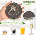 thumbnail image 2 of Yayeee 6 PCS Drink Coasters with Holder Set Woven Absorbent Round Tabletop Hot Pad, Black Astronaut Space, 2 of 7