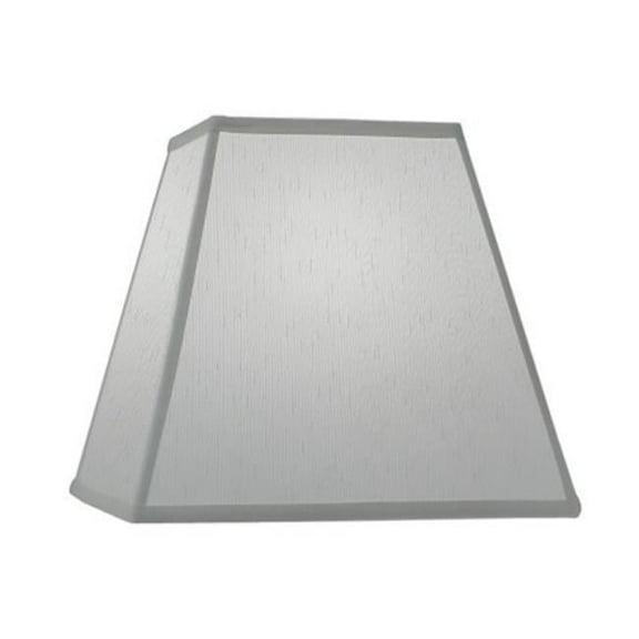 Stiffel ST195 6 x 11 x 10 in. Global White Hardback Tapered Square Lamp Shade with Nickel Top Ring