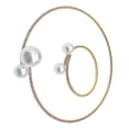thumbnail image 3 of 2Pcs Pearl Hand Chain Necklace Set Ladies Fashion Pearl Bracelet Bride Jewelry Neck Choker Wedding Dress Accessory (Golden), 3 of 3
