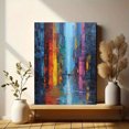 thumbnail image 6 of Impressionist Cityscape Oil Painting, Vibrant Abstract Street Scene for Living Room, Office, Bedroom Decor, 6 of 8