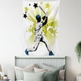 thumbnail image 4 of Baseball Tapestry, Pitcher Hits the Ball Fast Stars All Over the Bat Speed Strong Game Team Graphic, Wall Hanging for Bedroom Living Room Dorm Decor, 40W X 60L Inches, White Green, by Ambesonne, 4 of 5