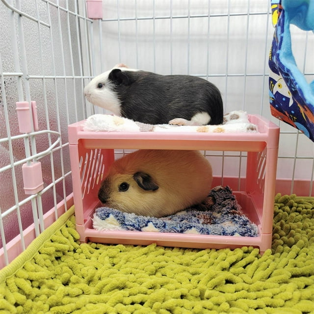 VONKY Rabbit Bed House Winter Warm with Cushion Shelter for Chinchilla Rabbit Mice Pink