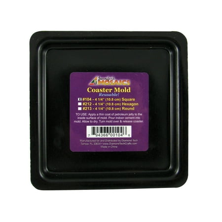 - School Specialty Reusable Square Plastic Mosaic Coaster Mold, 4 in