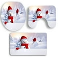 thumbnail image 1 of 4PCS Christmas Bath Mat Set Colorful Printing Non Slip Bathroom Rug with Contour Rug & Lid Toilet Cover, 1 of 5