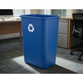 thumbnail image 4 of 20.5 Inch Tall Blue Recycling Bin - 10 Gallon Rectangular Plastic Recycle Container with White Recycling Symbol for Home, Kitchen, Office, 4 of 5