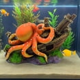 thumbnail image 6 of 2PCS Small Aquarium Decoration Cute Octopuse Design Fish Tank Ornament Shipwreck Landscaping for Mini Small 5 10 Gallons Fish Turtle Tank, 6 of 8