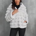 thumbnail image 6 of Qetyuw Faux Fur Hooded Coat for Women Winter Warm Long Sleeve Open Front Jacket Full Zip Up Chunky Casual Coats, 6 of 6