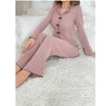 thumbnail image 3 of Fall/Winter Women's Collarless Butterfly Knot Fashion Sexy Homewear Set, 3 of 7