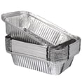 thumbnail image 1 of KAKOWELY 20 bandejas desechables de aluminio, bandejas de aluminio para alimentos, bandejas de aluminio, recipientes para horno, asar y cocinar., 1 of 5