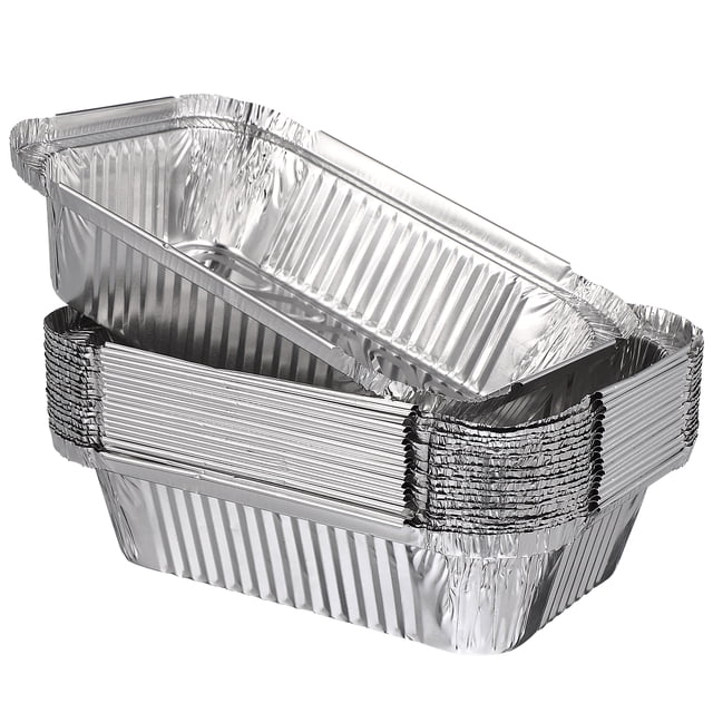 KAKOWELY 20 bandejas desechables de aluminio, bandejas de aluminio para alimentos, bandejas de aluminio, recipientes para horno, asar y cocinar.