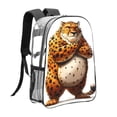 thumbnail image 3 of Zufioo Cartoon Cheetah With Attitude Print Transparent Backpack, 16-inch PVC Waterproof Schoolbag, Suitable for Campus Work and Travel, Unisex, 3 of 7