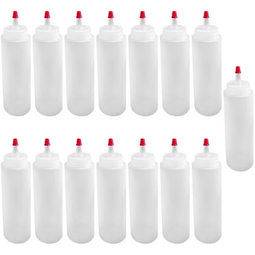 MLINS  15 Pcs Condiment Squeeze Bottles Dispensing Sauce Containers White