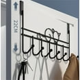 thumbnail image 4 of Over The Door Hooks, Over The Door Hanger for Hanging, Over Door Towel Rack Coat Rack Hanger Hooks for Clothing, Anti-Rust Overdoor Organizer Rack with 7 Hooks for Bathroom Bedroom Hat Purse Robe, 4 of 7