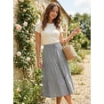 thumbnail image 2 of DARING DIVA Women's Gingham Drawstring Waist A-Line Midi Skirt Large Black, 2 of 8
