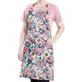 thumbnail image 5 of Pioneer Flower Floral Print Pattern Apron-Garden Aprons for Women with Pockets-Cotton Linen Waterproof Kitchen Cooking Gardening Aprons Adjustable for Kitchen,Cooking,BBQ and Salon 33x27 Inch, 5 of 7
