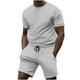 thumbnail image 1 of Conjunto de Pantalones de Dos Piezas de Color Sólido Casual de Manga Corta de los Hombres Camiseta Y Pantalones de Playa con Bolsillos Verano, 1 of 5