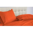 thumbnail image 2 of RV Short Queen Size 500-Thread-Count 4-PCs Bed Sheet Set, Luxury Egyptian Cotton Sheet Set – Soft, Durable & Breathable Bedding, Fits Mattress Upto 13-15" Deep Pocket, Stripe Orange, 2 of 6