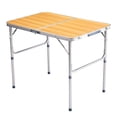 thumbnail image 2 of 3ft Aluminum Folding Table - Lightweight Camping Table w/Oak Wood Grain Top, 150lb Capacity for Outdoor, BBQ, Tailgating (35.4" x 23.6" x 27.6"), 2 of 14