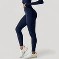 thumbnail image 3 of Women's High Waist Compression Leggings with Seamless Fit and Sculpting Stretch Fabric - X Large, Navy, 3 of 7