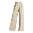 thumbnail image 3 of KALE Linen Pants Women Palazzo for Women's Trousers Solid Color Thin Pocket High Waist Wide Leg Suit Casual Women's Pants Beige, 3 of 3