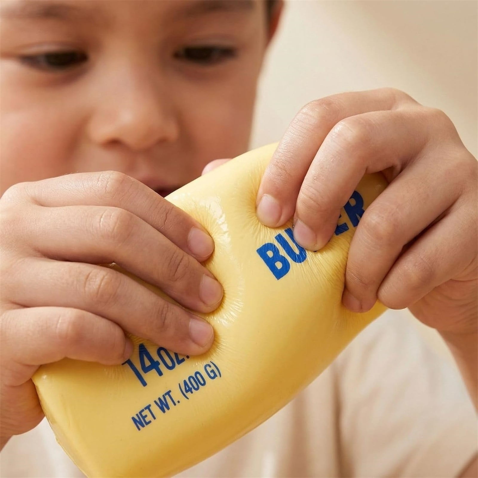 Butter Squishy 14oz Jumbo Squishy Stick of Butter - Realistic Slow Rising Food Fidget for Stress Relief & Anxiety Relaxation
