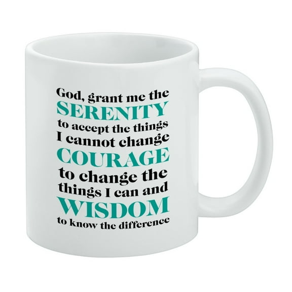 Serenity Prayer Courage Wisdom White Mug