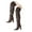 Brown, variant on Women's Thigh High Boots Chunky High Heel Slouchy Over the Knee Boots Pointed Toe Sexy Fashion Dress Fall Winter Long Boot Black 5.5