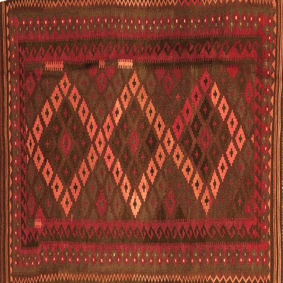 Ahgly Company Indoor Square Persian Orange Traditional Area Rugs, 5' Square