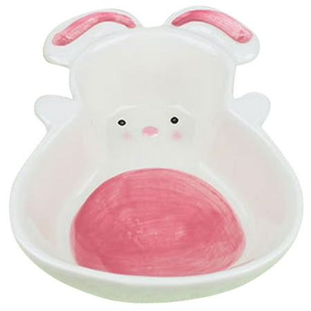 

Gong Rabbit Shaped Ceramic Dish Snack Serving Dish Snack Baby Food Bowl for Home Kitchen