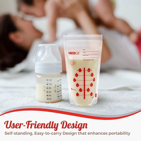 MEDca Breastmilk Storage Bags, 200 Count, BPA Free 6oz / 180ml - Baby Breast Feeding Accessories and Essentials