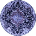 thumbnail image 1 of Ahgly Company Machine Washable Indoor Round Medallion Blue Traditional Area Rugs, 6' Round, 1 of 4
