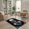 thumbnail image 2 of ODIKA Gothic Ghost Horror Skull Vintage Distressed Border Scroll Motif for Home Office, Gaming Room, Under Desk, Non-Slip Chair-Friendly, 2 of 7