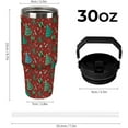 thumbnail image 2 of Christmas Trees Tumbler with Handle Flip Straw Red 30oz Insulated Stainless Steel Cup Cute Travel Coffee Mug Water Bottle for Women, 2 of 7