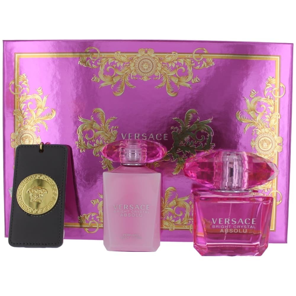 Versace Bright Crystal Absolu by Versace, 3 Piece Gift Set for Women