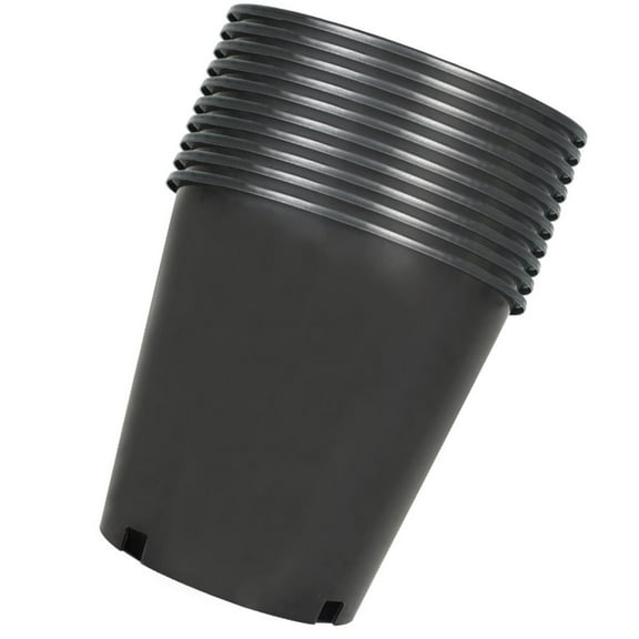 10 Pcs Nursery Pot, 2 Gallon Nursery Container Injection Molded Pot Fit For Plants Soil Growers or Hydroponics, Black