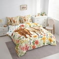 thumbnail image 3 of Manfei Kawaii Highland Cow 7pcs Bedding Comforter Set,Rustic Farmhouse Lodge Queen Bedding Sets,Vintage Country Floral Queen Sheet Sets For Girl Kids,Luxury Bedroom Decor Reversible, 3 of 8