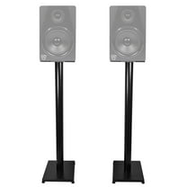 Pair Rockville RS37B 37" Steel Bookshelf Speaker / Studio Monitor Stands in Black