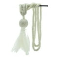 thumbnail image 2 of DECOPRO Beautiful Beaded Curtain Tassel Tieback Exquisitely Handcrafted with Exotic Feather Design, Tassel Length 5" (12.5cm), Spread 23" (58cm) # TBBDFEATH5, Pure White #A1 (Bright White) Set of 4, 2 of 2