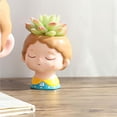 thumbnail image 5 of Dibujos Animados Creativos Cabeza Grande Muñeca Arte Maceta Linda Chica De Dibujos Animados Planta Suculenta Maceta Escritorio Artesanía Bonsai Para La Decoración Del Balcón Del Hogar Minnieouse HA026773-03, 5 of 5