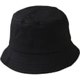 thumbnail image 3 of CoCopeaunts Black Bucket Hat Men Summer Sunscreen Cotton Women Pure Color Beach Cap Outdoor Lightweight Foldable Fisherman Hat, 3 of 8